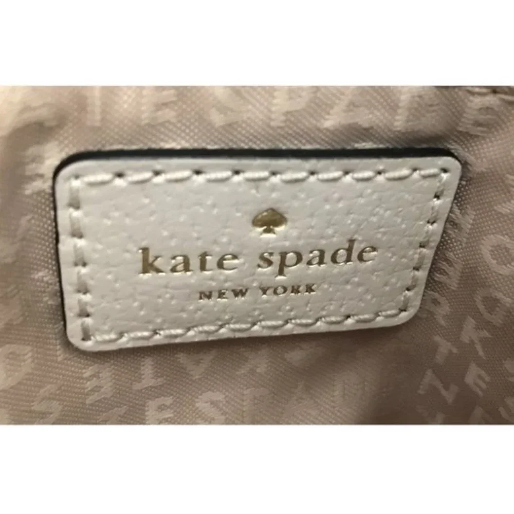 Kate Spade Black And Cement (Off White) Leather Satchel Crossbody Satchel Purse